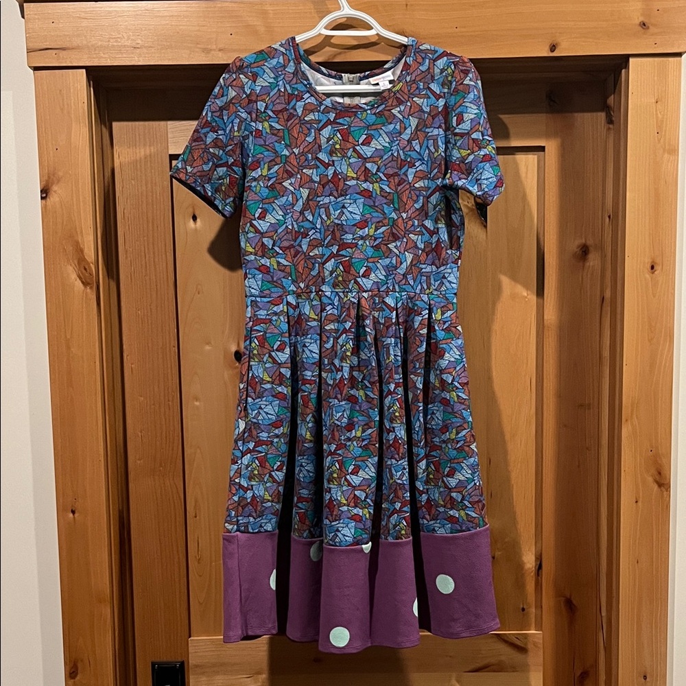 LuLaRoe Kids Dress with Blue and Purple Pattern